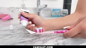 creepy stepbro nicky sneaks into stepsister's room for hardcore pov missionary pounding