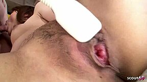 japanese skinny teen tastes first sperm in uncensored pov blowjob with clit vibe orgasm