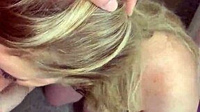 blonde stepmom in lingerie blows tattooed son in bedroom