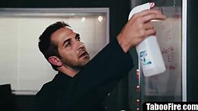 Creepy Janitor Fucks 18YO Skinny Student Blonde