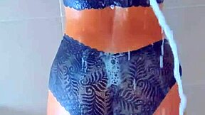 gorgeous tanned latinas shower wet pussies after pool horny masturbation