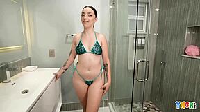 Hey, Scarlett Rosewood rides that cock cowgirl then takes a hot facial!