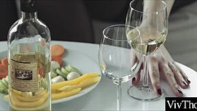 lesbian lovers in lingerie kiss and lick each other's smooth spots