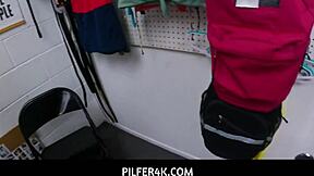 Does cute virgin teen shoplifter cum hard from officer's deep fuck?