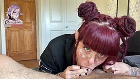 Alien Cosplay Girl Sucks Massive Cock Dry