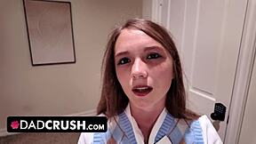 Stepdad breeds tight stepdaughter mira monroe over her nerdy friend selina imai