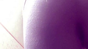 Step aunt Amira spreads cellulite ass peeing and farting closeup