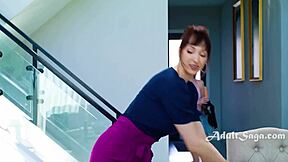 teen sneaks ridin stepmom's strapon at desk while social worker chats unaware 😈 lexi luna bella nova