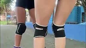 naughty latinas tease tits public then drip wet in lesbian threesome orgy