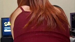 cute emo redhead slut spreads panties intriguing bareback ride