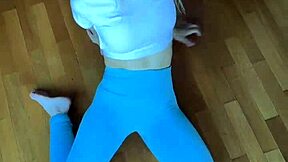 oh god my body stretches so good in these tight leggings during fitness workout