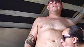 Stepsis moans as I grope her pussy stroking to huge cumshot?