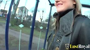 a natural blonde shaves pussy then fingers it deep with dildo solo hd