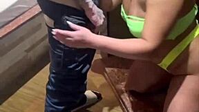 my young wife rides this skinny hung guy's massive cock deep