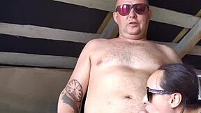 Stepsis moans as I grope her pussy stroking to huge cumshot?