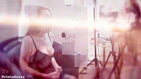 Two British sluts handjob lucky fan's cock together?