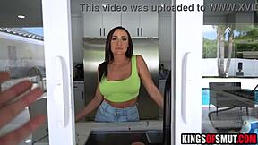 Young guy spies hot milf then gets caught pounding her