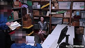 megan sage slinks in shop for hardcore teen blowjob on small tits babe