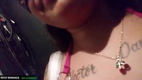 stripper geraldine deepthroats my cock in the deejay booth