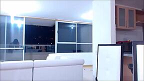 Drunk horny shemale teen serves big tits lunch