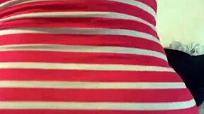 Petite girl teases her panty lines slow and seductive in bedroom play