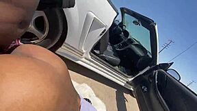 skinny ebony luvs FAT bbc bending her outdoors...