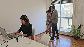 Heart pounding as I fuck her boyfriend right behind her