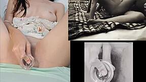 Petite Babe Masturbates Watching Hot Lesbians