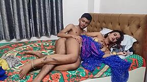 desi ffm threesome 😍 two amateurs fuck skinny boy doggystyle with juicy licks and squirting 💦