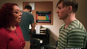 horny students double penetrate milf teacher in class anal big tits 😈🍆