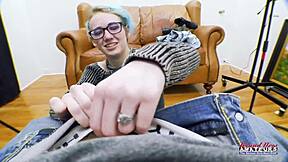 raven, why finger your shaved coed pussy then swallow that cock deep??