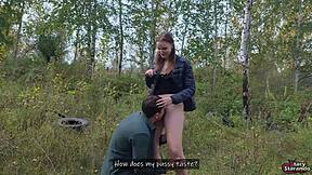 i dominate this cute teen's juicy pussy with outdoor public licking experiment