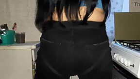 Stepmom Claims My Anal Virginity in Kitchen Strapon Fuck