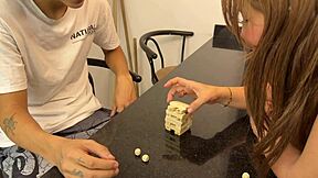 My big-ass stepmom bets with me and I cheat to fuck her hard