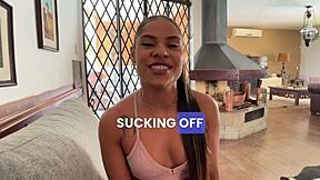 big booty latina casting turns sloppy rimjob deepthroat cum swallow pov on knees