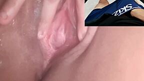 ex's naughty teen fingers wet pussy on sheer red making me cum hard