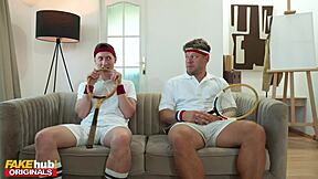 Hot Italian Tennis Star's Threesome Challenge: Can Challengers Handle Her Big Ass Riding Monster Cock?