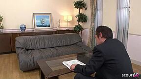 ugh old ugly boss ties me up for rimjob creampie in office...