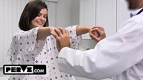 Naughty teen dharma rides doc's fat cock--cures my ache!