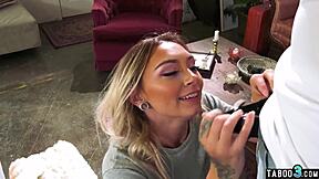 Skinny Stepsis Chloe Temple Seduces For Free Room!!