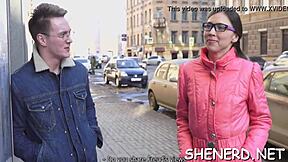 Nerdy Teen Glasses Deepthroat Blowjob Cumshot Rough Fuck