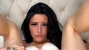 Slutty American student fingers pussy desperately