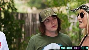 Step moms dare step sons into wild group fuck