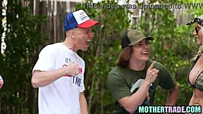 Step moms dare step sons into wild group fuck