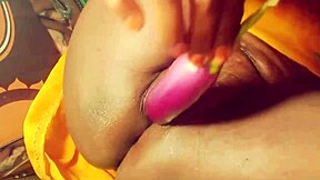 horny indian wife rams brinjal deep in pussy