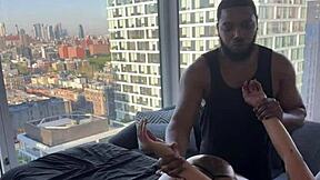 Surprise! My Ebony Masseuse Worships My Big Black Cock!