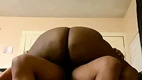 Big Booty Ebony Cowgirl Rides Massive Cock Wildly