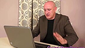 Tiny Petite Teen in Heels Bangs Old Geezer Doggystyle with Cumshot Finish