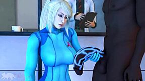 zero suit samus gets birthday facefuck from monster cock