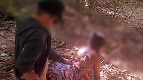 the young wife meets a stranger on the remote trail path